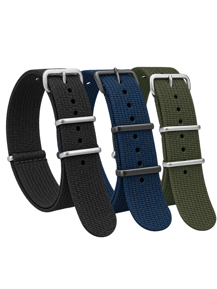 Nato Strap Nylon - Bracelet en Nylon nervuré pour Seiko,